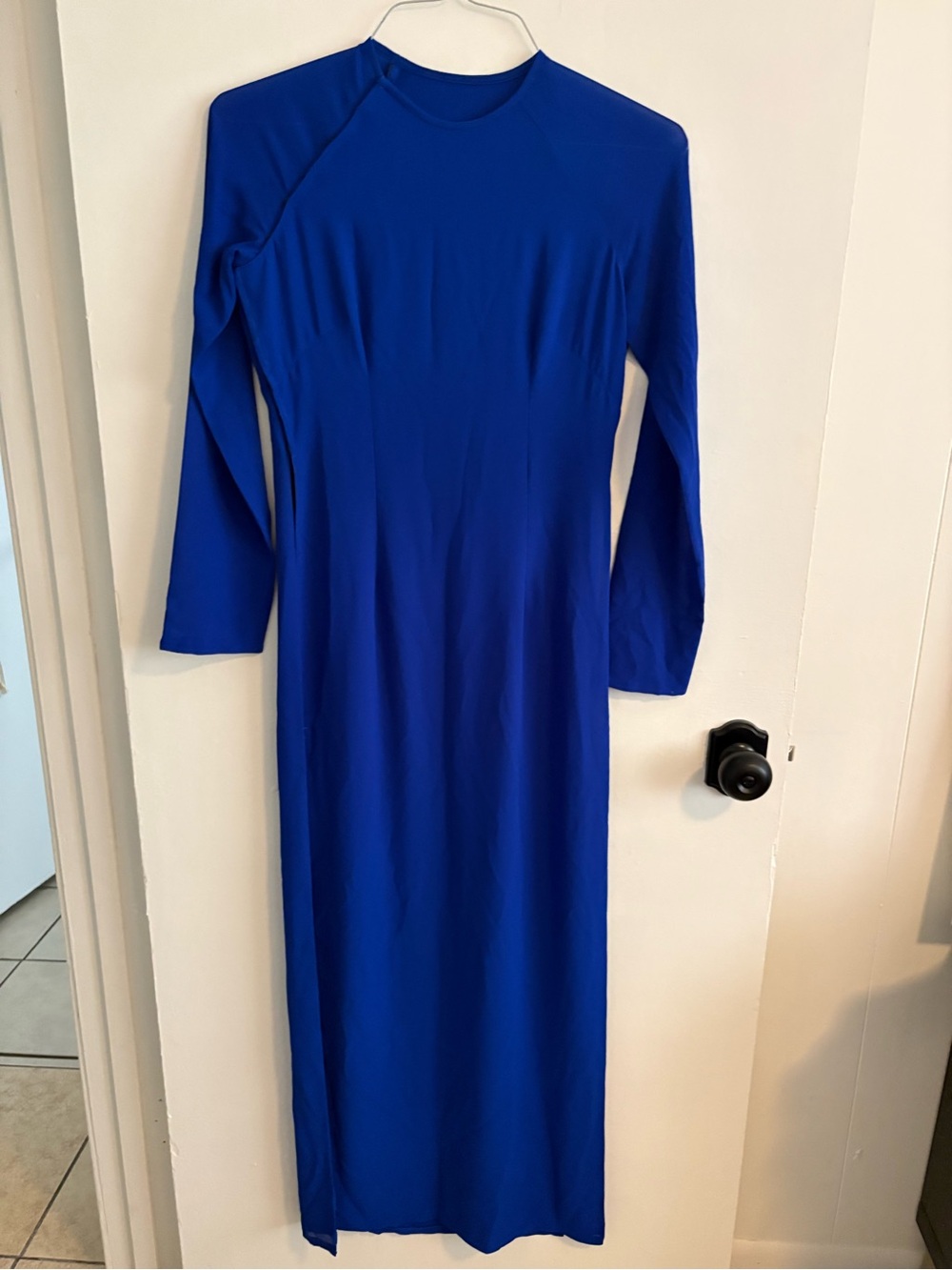 Ao Dai Women's Long Sleeve Dress - Royal Blue